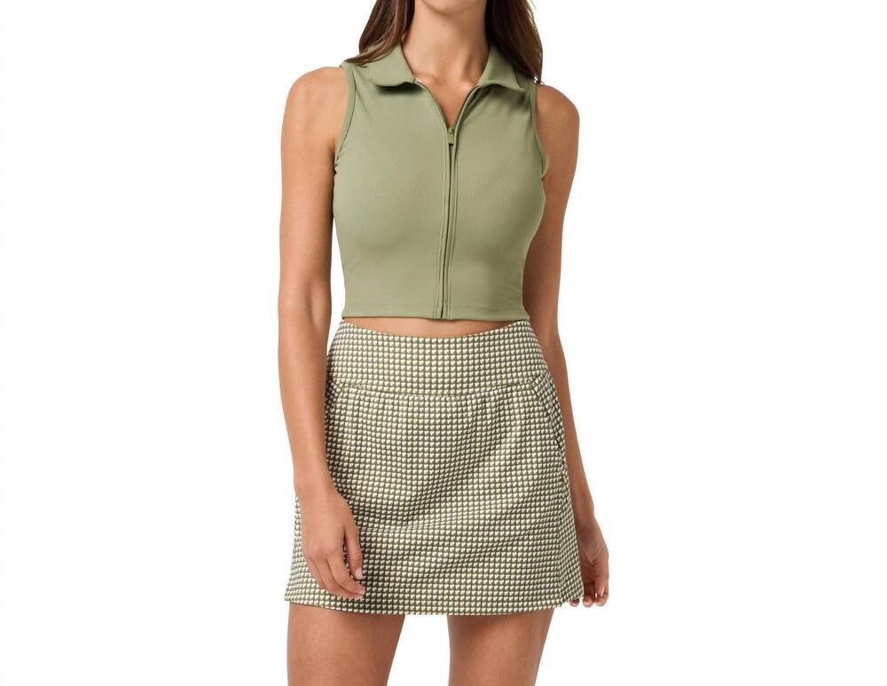NEW TRAVISMATHEW moveknit rib zip polo in oil green